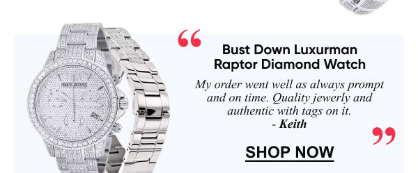 Bust Down Luxurman Raptor Men's Diamond Watch 4 Carat