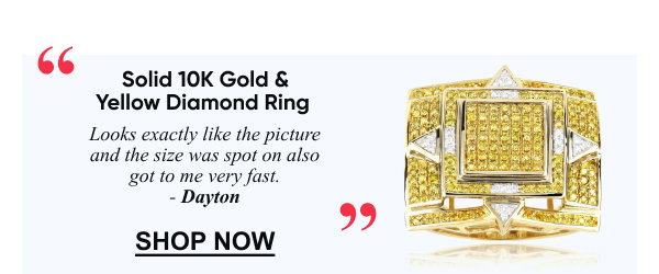 Solid 10K Gold & Yellow Diamond Men's Ring 1.11ct