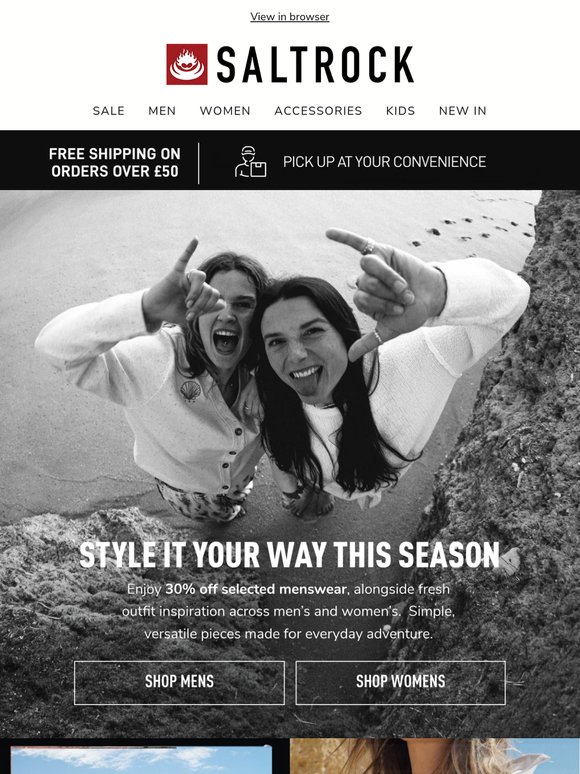 His looks, your looks - 30% off men’s styles