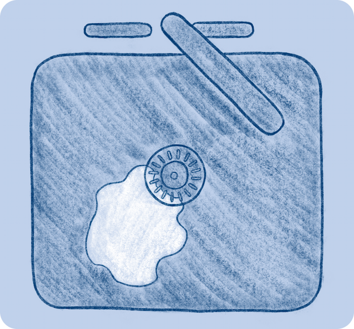 Illustration of a sink with spilled milk