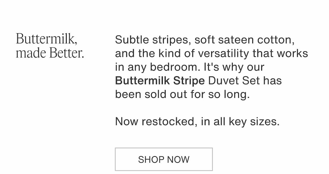 Shop Buttermilk Stripe Duvet Set