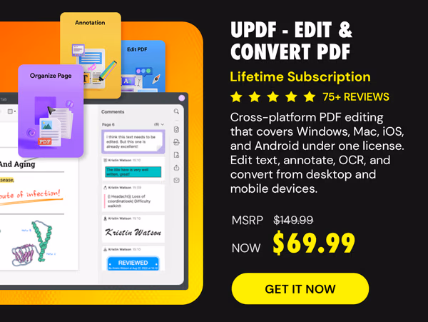 UPDF - Edit, Convert, AI Chat with PDF: Lifetime Subscription