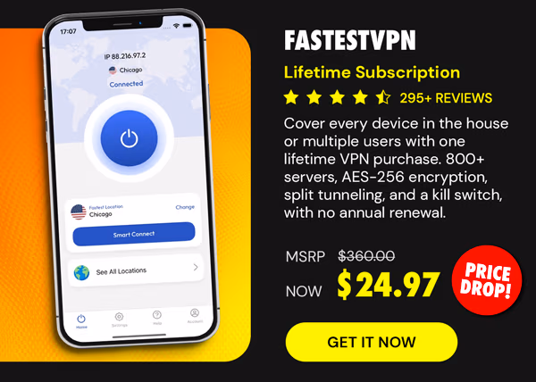 FastestVPN: Lifetime Subscription (10 Devices)