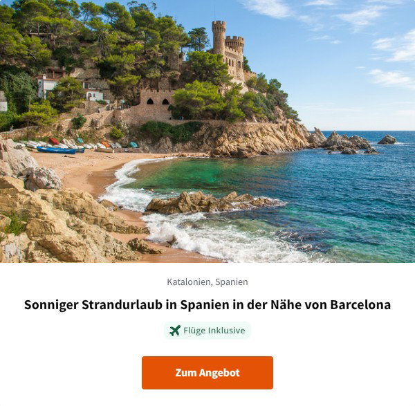 Sonniger Strandurlaub in Spanien in der Nähe von Barcelona