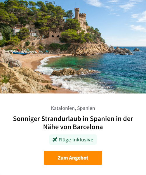 Sonniger Strandurlaub in Spanien in der Nähe von Barcelona