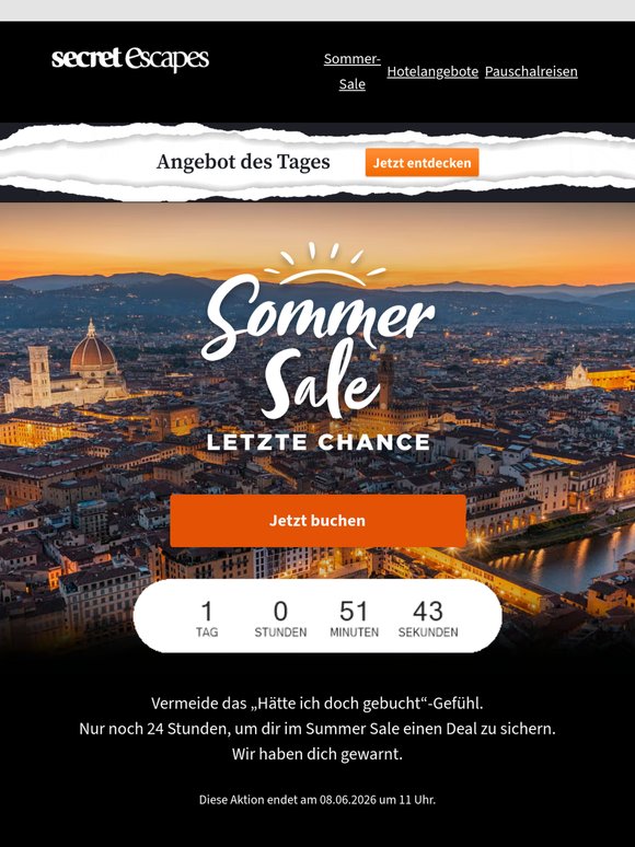 Noch 24 Stunden | Sommer-Sale