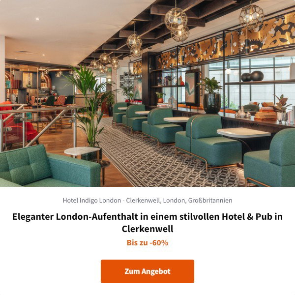 Eleganter London-Aufenthalt in einem stilvollen Hotel &amp; Pub in Clerkenwell