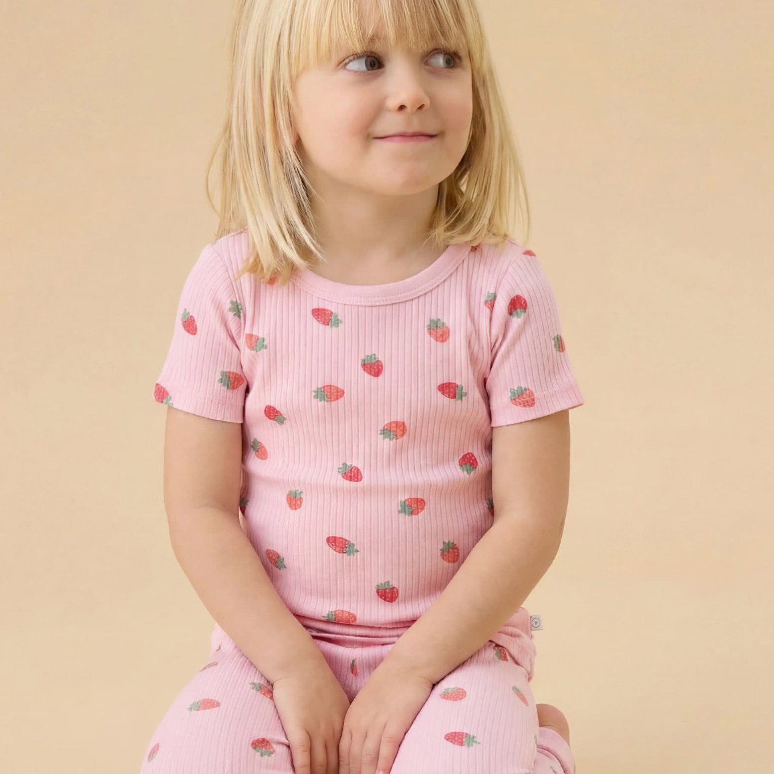 Strawberry Fields Short Sleeve Ribbed Pyjamas