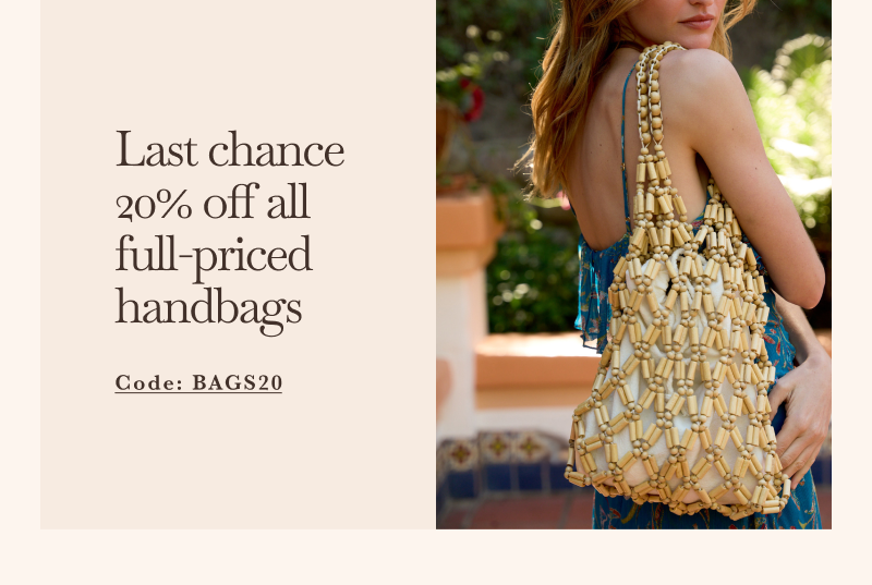 20% off full-priced handbags