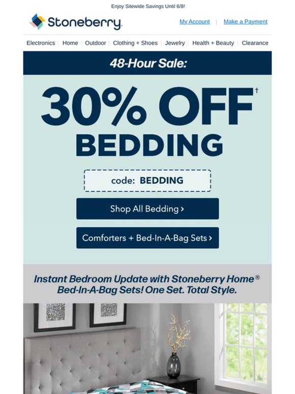 30% Off For An Instant Bedroom Update!