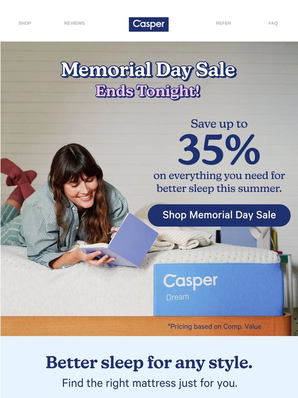 Up to 35% savings ends tonight.*