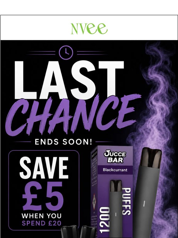 Last Call for £5 Off⌛
