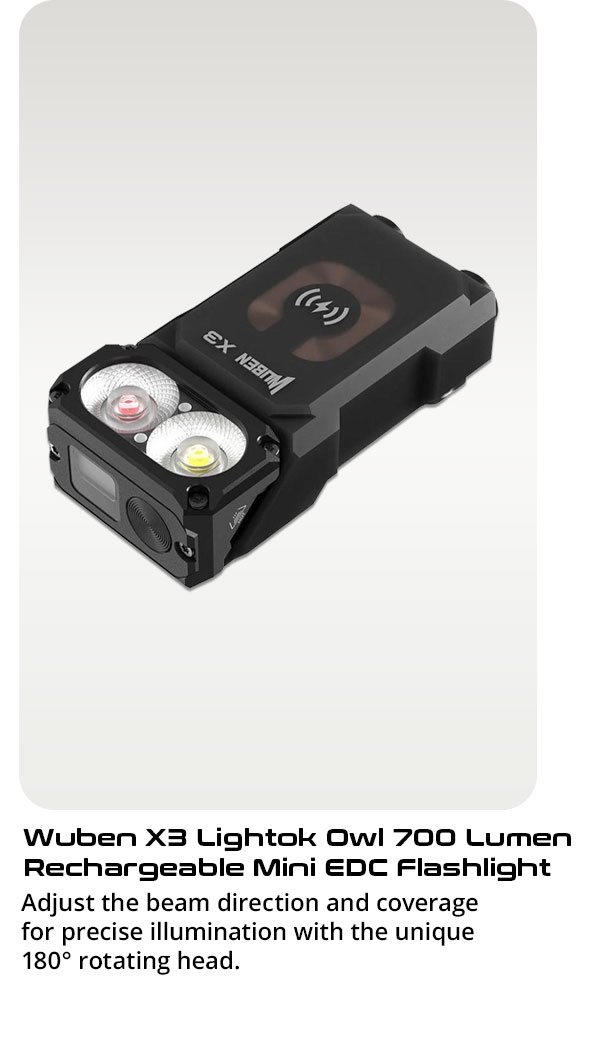 Wuben X3 Lightok Owl 700 Lumen Rechargeable Mini EDC Flashlight