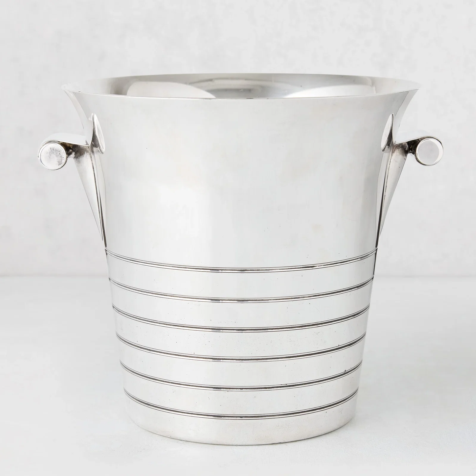 Image of Vintage Silverplate Deco Lined Tim Champagne Bucket
