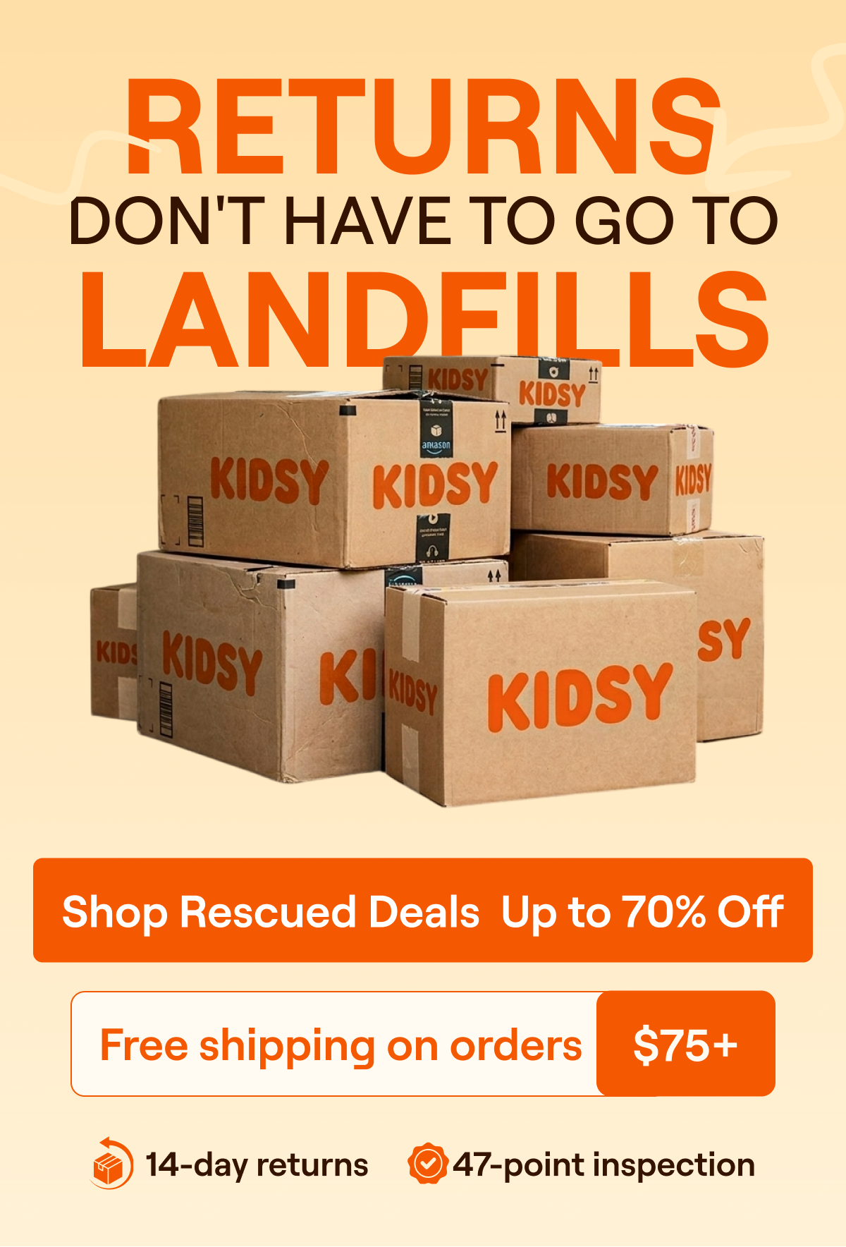 Returns Don't Have to Go to Landfills. Shop Rescued Deals, Up to 70% Off. Free shipping on orders $75+. 14-day returns. 47-point inspection.