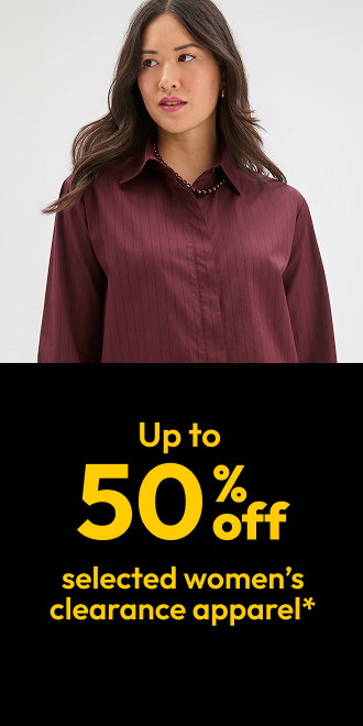 Up to 50% off selected women’s clearance apparel*