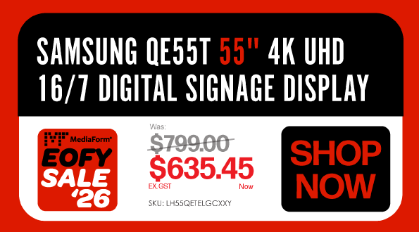 Shop Now EOFY Sale '26 Samsung QE55T 55" Digital Signage Display - Was $799, Now $635.45 Ex GST