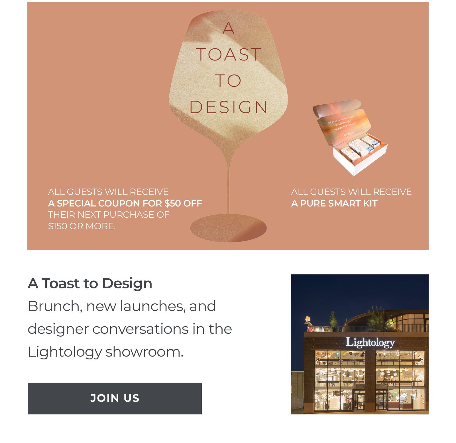 A Toast to Design Brunch, new launches, and designer conversations in the Lightology showroom. [Join Us]