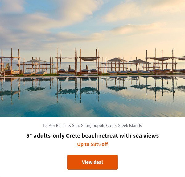 5* adults-only Crete beach retreat with sea views