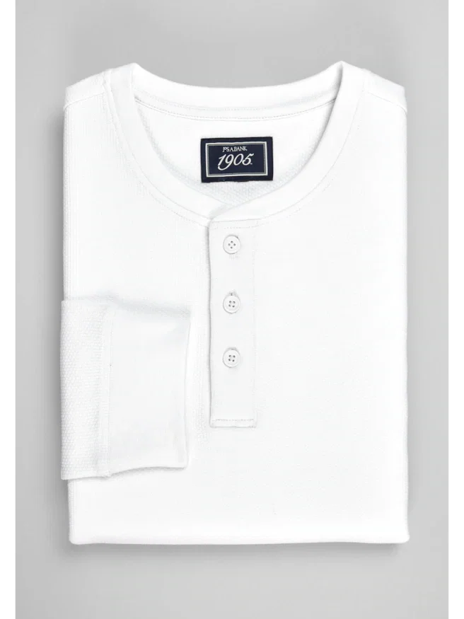 1905 Collection Tailored Fit Waffle Knit Henley CLEARANCE
