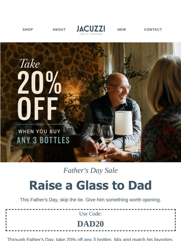 Still time to save 20% for Dad