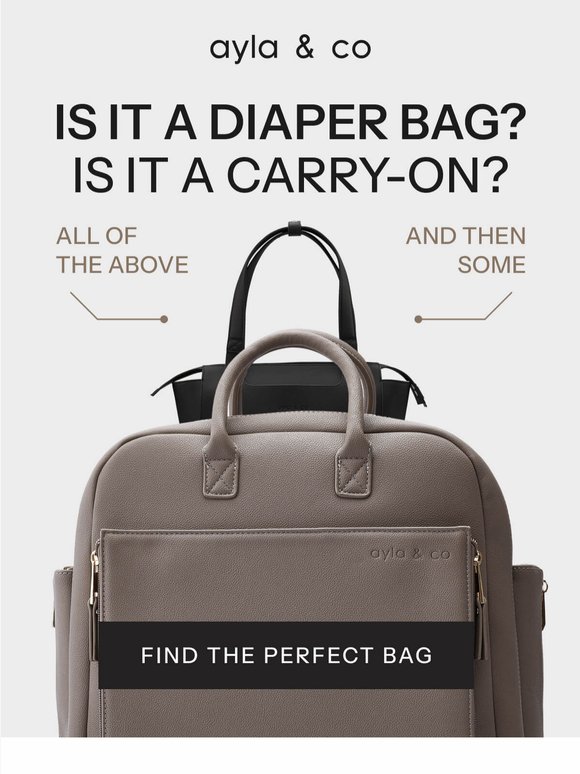 Diaper bag, work bag, travel bag... Practically everything
