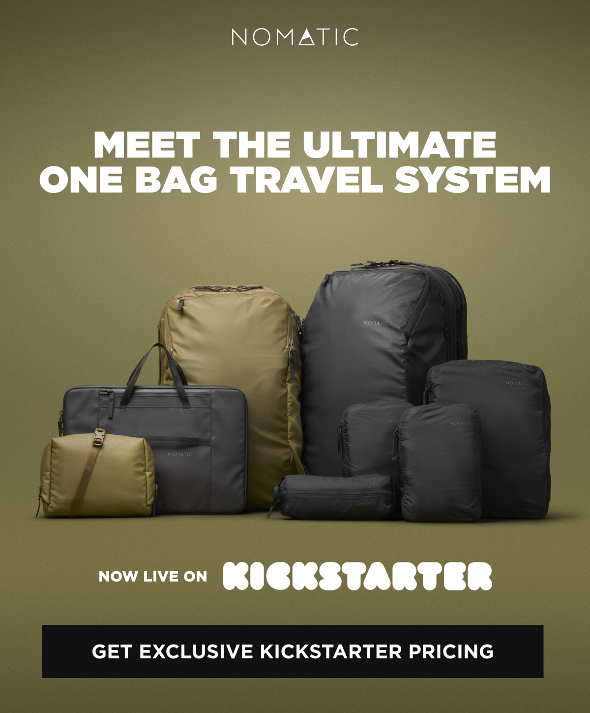 Meet the Ultimate One Bag Travel System   NOW LIVE ON  KICKSTARTER  [GET EXCLUSIVE KICKSTARTER PRICING]