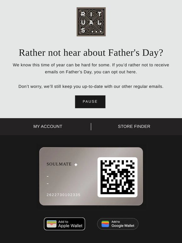 Want to pause Father's Day emails?