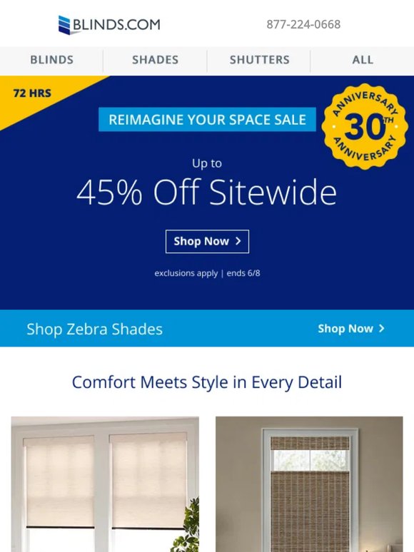 Reimagine your space – up to 45% off sitewide