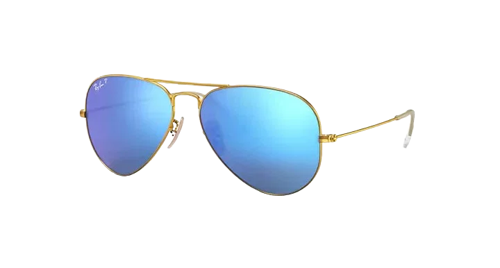 Image of Ray-Ban Large Aviator Sunglasses, Matte Blue Mirror