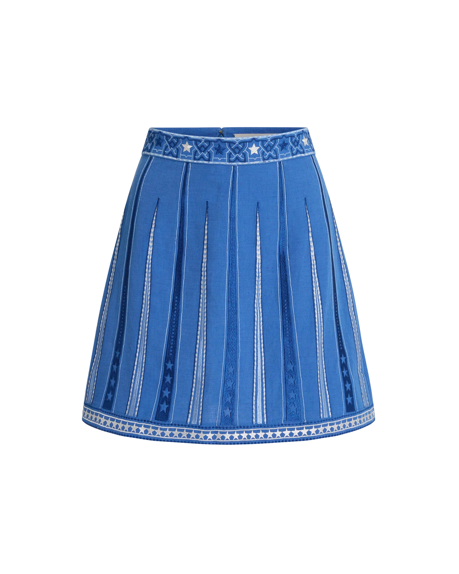 Image of Emporio Sirenuse Giuliana Celestial Embroidered Skirt, Blue