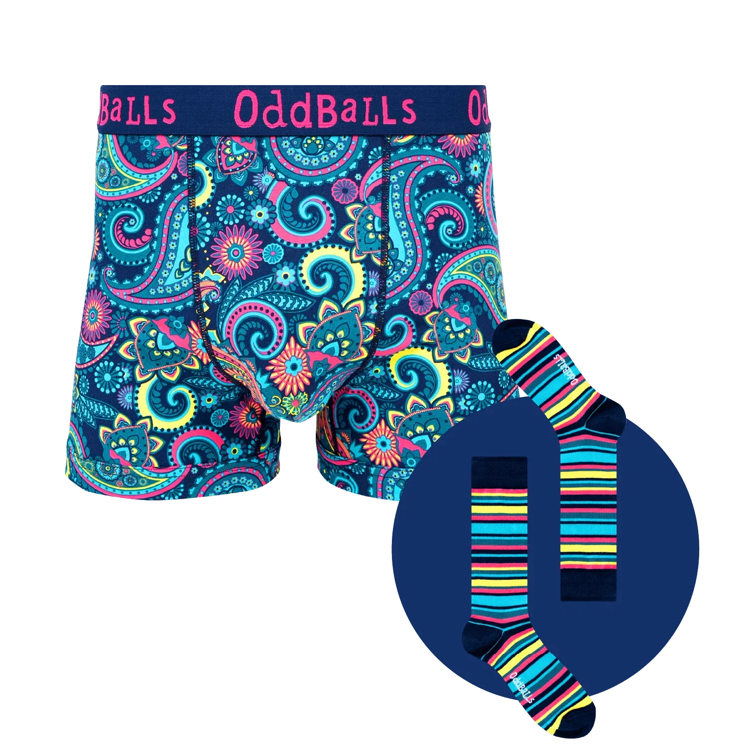 Image of Fancy Pants - Mens Cotton Boxer Shorts & Matching Sock
