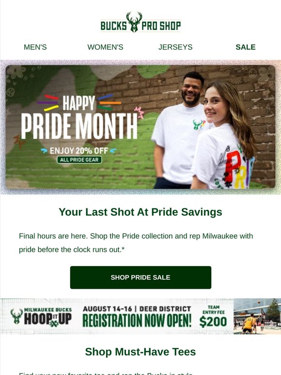 Final Hours To Shop The Bucks Pride Sale