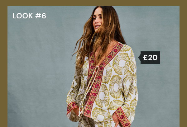 Cream printed tie front kimono £20.