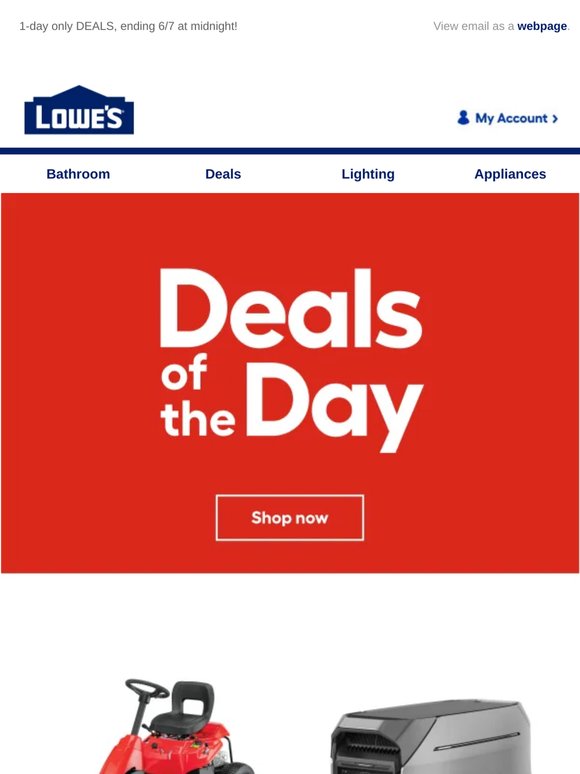 Big savings. One day only.