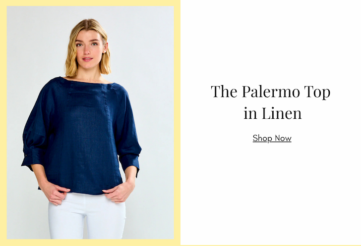The Palermo Top  in Linen