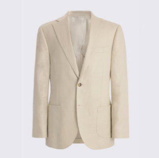 Tailored Fit Neutral Twill Linen Suit