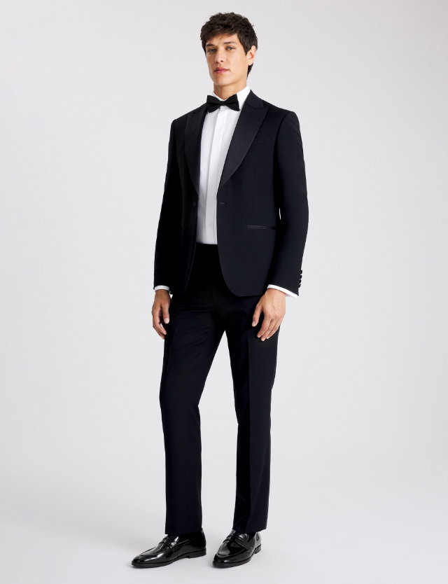 Slim Fit Black Peak Lapel Tuxedo