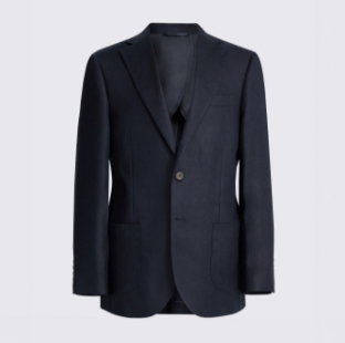 Tailored Fit Navy Twill Linen Suit