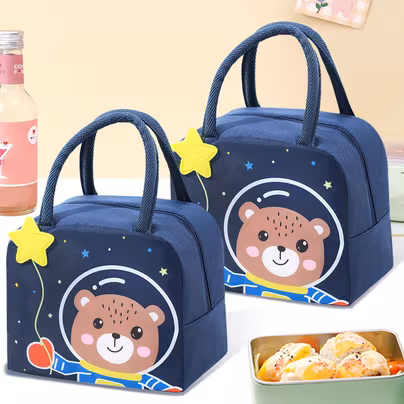 Lunch Bags Tote Cooler Bag Insulated, Space Bear 2PCS -...