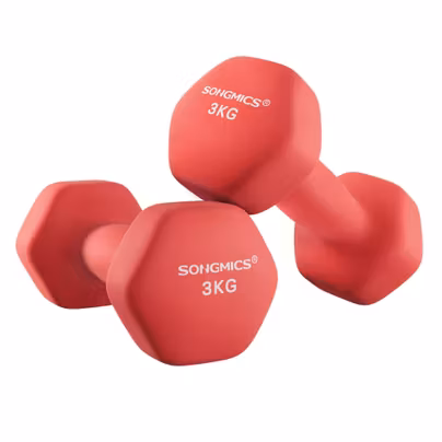 SONGMICS Set of 2 Hex Dumbbells with Neoprene Coating