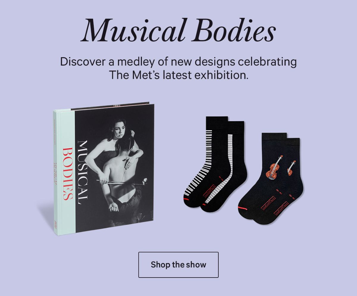 Sure to strike the right chord, these whimsical designs celebrate Musical Bodies, the first major exhibition to explore the relationship between musical instruments and the body, now on view at The Met Fifth Avenue.