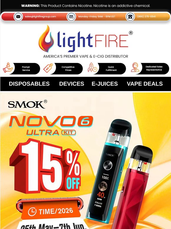 🔥 Deal Ends Tonight: SMOK NOVO 6 Ultra Kit — Get 15% Off
