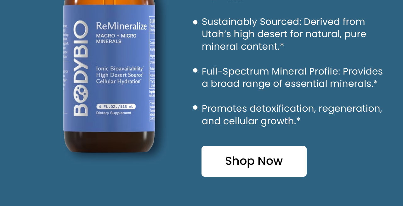 Cellular Hydration: Supports optimal cellular hydration for enhanced wellness.* Sustainably Sourced: Derived from Utah’s high desert for natural‚ pure mineral content.* Full-Spectrum Mineral Profile: Provides a broad range of essential minerals.* Promotes detoxification‚ regeneration‚ and cellular growth.* Shop Now.