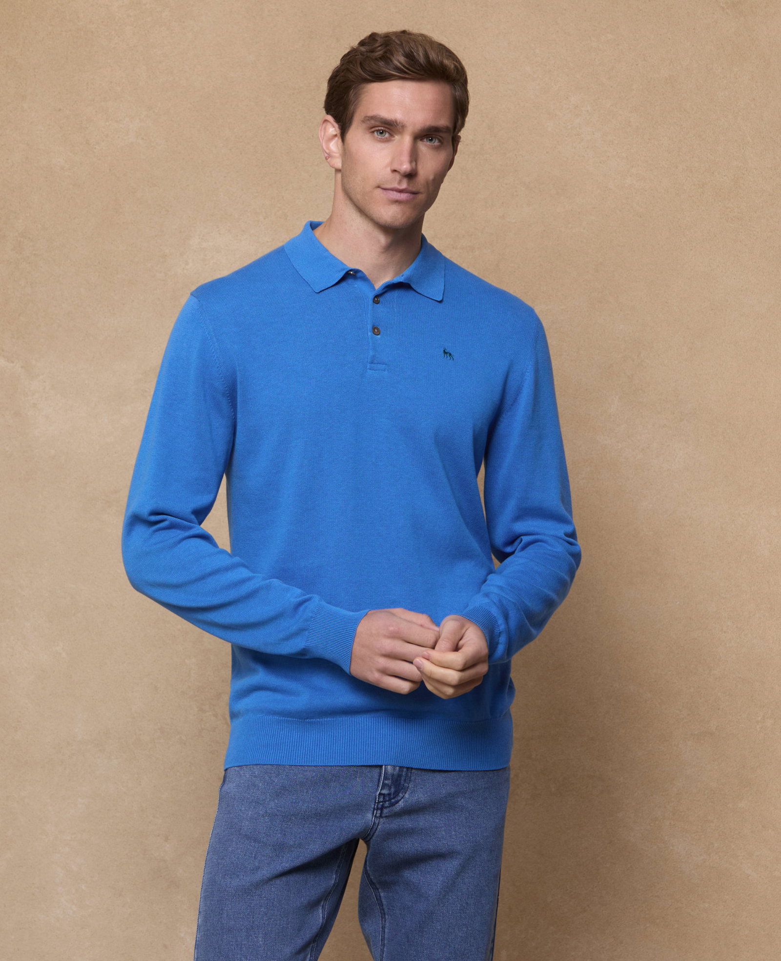 Image of Sebastian Cotton Polo Knitwear - Cobalt Blue