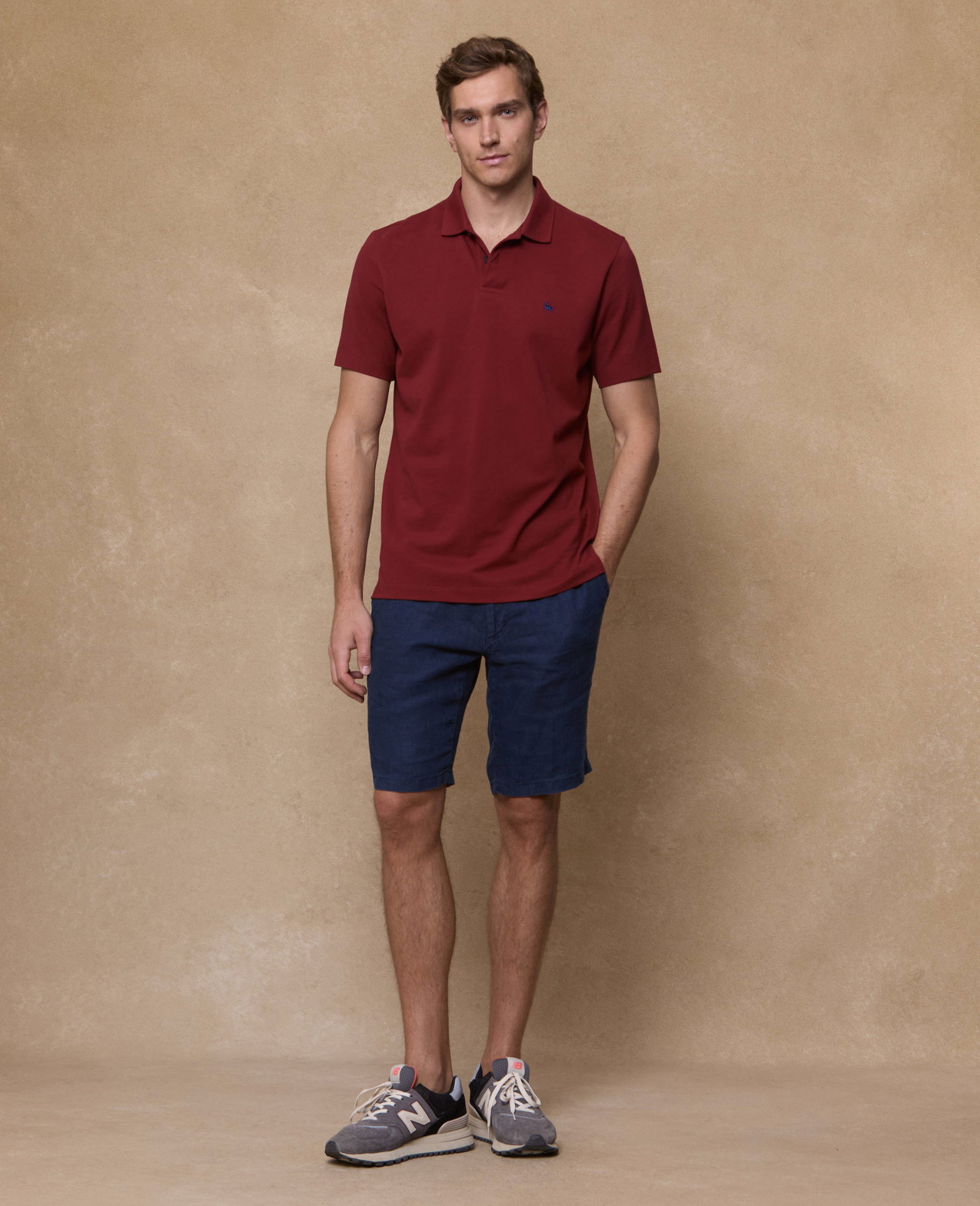Image of Naran Irish Linen Short - Navy