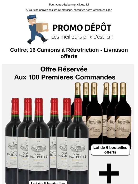 Découvrez notre Lot de 6 bouteilles Château Mazerolles 2021 Grand Vin de Bordeaux acheté + 6 bouteilles Château Gardut Haut Cluzeau 2021 Grande Cuvée de Bordeaux offertes - livraison offerte
