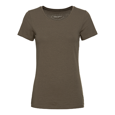 T-Shirt, Braun, V-Ausschnitt, Kurzarm, Produktansicht, Vorderansicht
