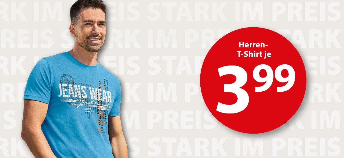 T-Shirt, verschiedene Farben und Muster, Produktansicht, Vorderansicht