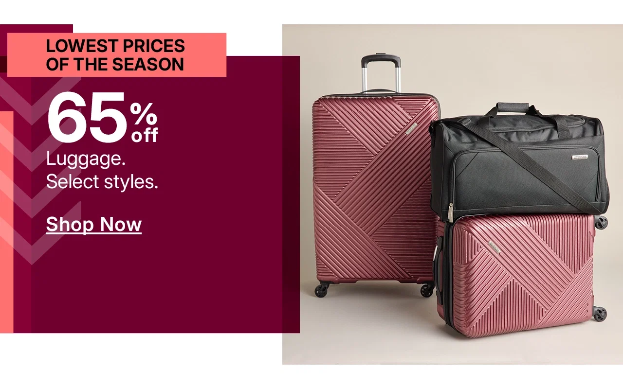 65% off luggage
